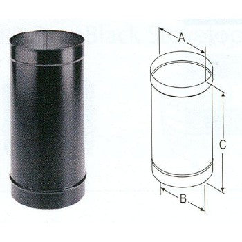 DuraVent 8DBK-24 Single Wall Stove Pipe, 24 Ga ~ 8