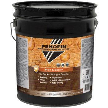 Penofin FSSTR5G Transparent Oil Stain & Sealer for Decks/Siding/Fences, Redwood Finish ~ 5 Gallon Container