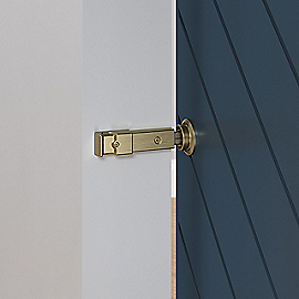 National Hardware Barn Door Lock 5 x 1-1/4 x 3/4, Brushed Gold