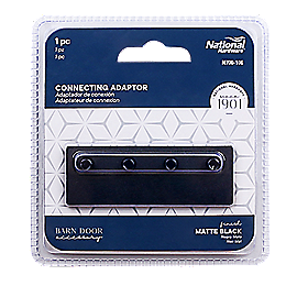 National Hardware Sliding Door Hardware Connecting Adaptor 3-1/8, Matte Black