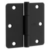 National Hardware Squeak Guard Door Hinges 1/4 In. Radius Round Corners 3.5, Matte Black