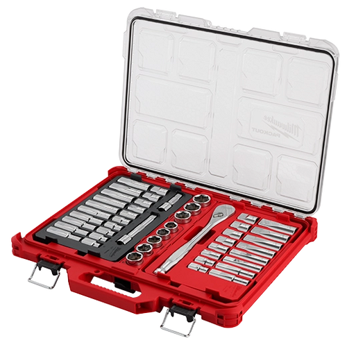 Milwaukee 47pc 1/2 Drive Ratchet & Socket Set with PACKOUT™ Low-Profile Organizer