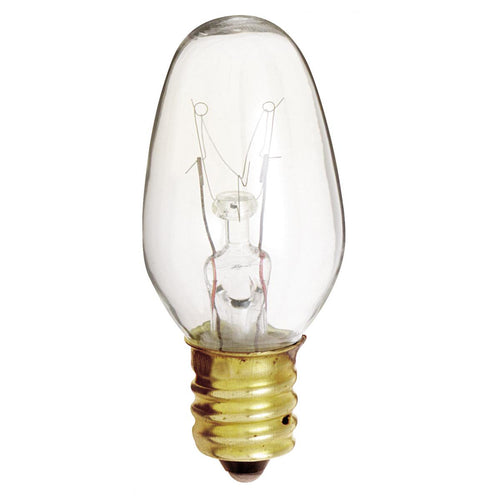 Satco Lighting S4725 7C7 CAND CLEAR 120V 4/CD Incandescent Clear Bulb
