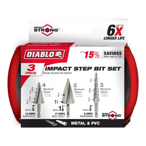 Diablo Impact Step Drill Bit Set (3-pc)