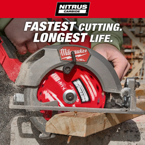BMilwaukee 7-1/4” 24T NITRUS™ Carbide Framing & Demolition Circular Saw Blade Bulk 10