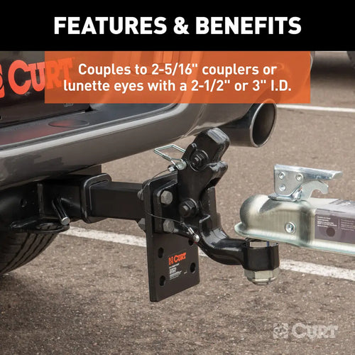 Curt Ball & Pintle Hitch (2-5/16 Ball, 16,000 lbs. Ball Capacity) #48200